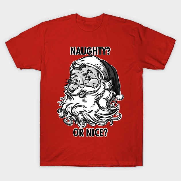 Retro Vintage Santa Claus Naught or Nice T-Shirt by eShirtLabs